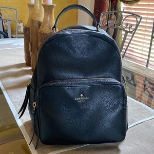 Kate Spade Black Pebbled Backpack